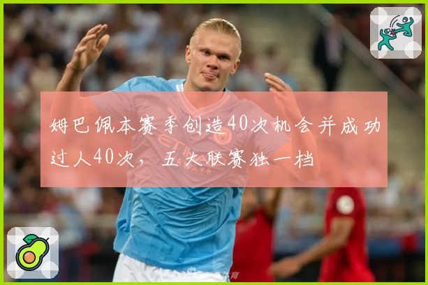 姆巴佩本赛季创造40次机会并成功过人40次，五大联赛独一档